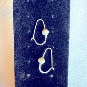 Elegant Silver Pearl Drop Earrings